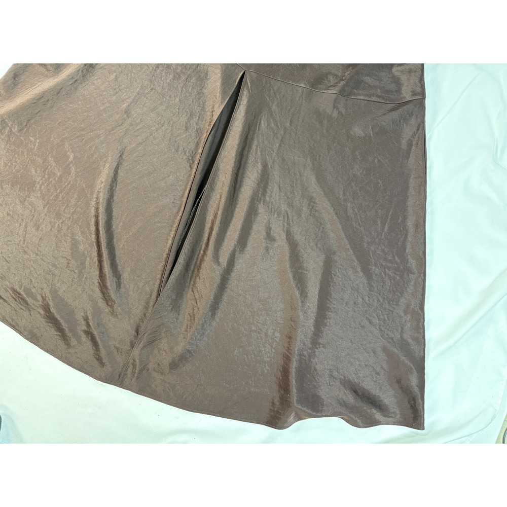 Madewell Brown Slip Dress Size 10 Midi Spaghetti Strap V Neck - Picture 6 of 16